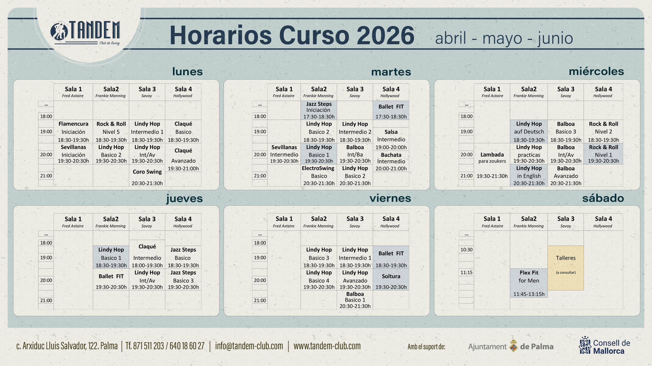 Nuevos Horarios - Enero a Marzo de 2026