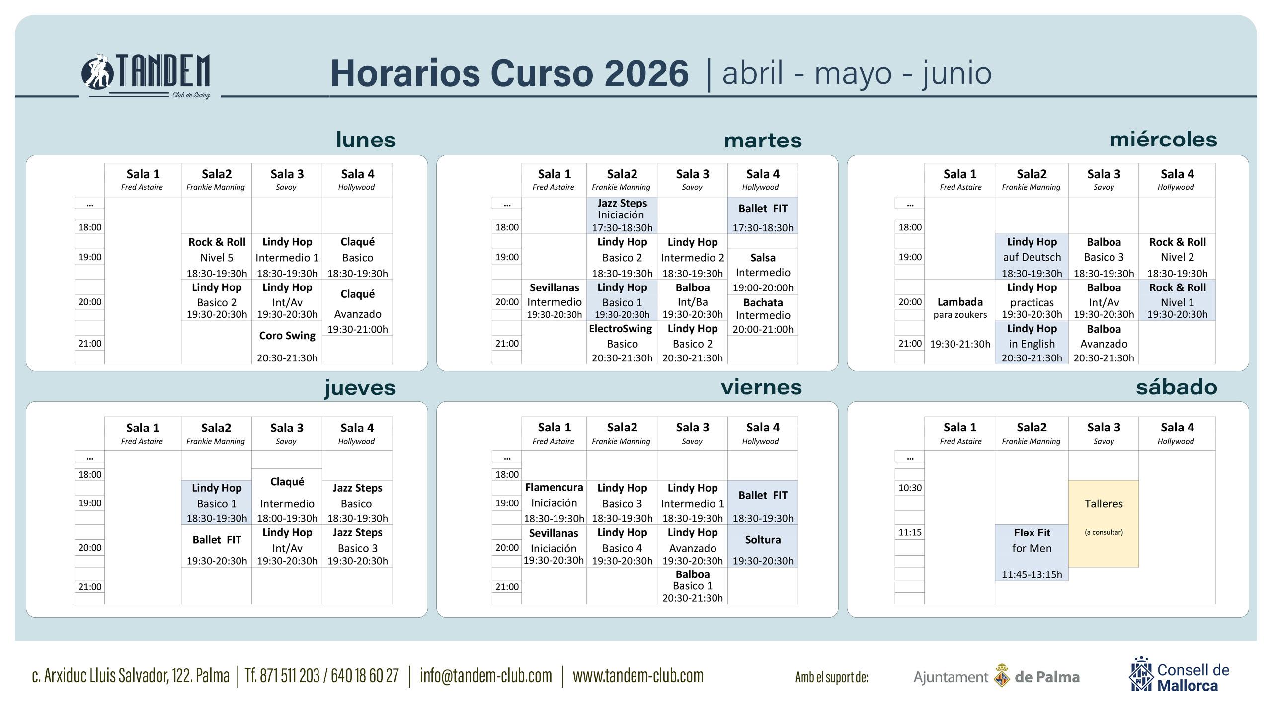Horarios Abril a Junio